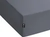 A close-up view of a dark gray fitted sheet with a small black label on the corner. Náhľad obrázku produktu