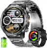 Smartwatch mit 1000mAh Akku, 1,7'' Großes Display Militär Produktbild-Vorschau 1