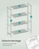 An instructional diagram of a shelving unit with labels for assembly. Produktbild-Vorschau
