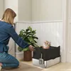 PawHut Bac à litière pour chat XXL en acier inoxydable, 65L Voir les images du produit 2