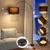 Bogenlampe Bogenleuchte Stehlampe Stoff beige Design E27 Produktbild-Vorschau 7