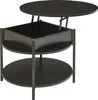 A black lift-top coffee table with two shelves is shown against a white background. Náhled obrázku produktu