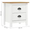 Nachtkastjes 2 st Hill 46x35x49,5 cm grenenhout wit Productafbeelding-voorbeeld 8