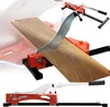 A collage of images showing a laminate and vinyl floor cutter in use and on its own. Produktbild-Vorschau
