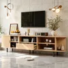 Merax TV Lowboard Rundform mit Rollo-Tür, TV-Schrank mit Produktbild-Vorschau 2