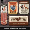 LANOLU Retro Blechschild Hühnerstall - Wer sagt Glück, Produktbild-Vorschau 6
