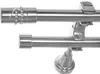 Edelstahl Look Gardinenstange Ø 20mm Wandträger 2-läufig Produktbild-Vorschau 1