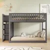 OKWISH Lit superposé bas 140×200 cm avec espace de Voir les images du produit 2