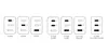 Diagrams of different USB charger port configurations and their power outputs. Náhled obrázku produktu