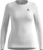 Weißes Langarmshirt mit Rundhalsausschnitt und Odlo-Logo auf der Brust Produktbild-Vorschau
