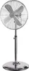 A chrome oscillating pedestal fan against a white background. Podgląd zdjęcia produktu