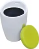 vidaXL Stolička biela a zelená Imitácia kože Náhľad obrázku produktu 3