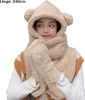 3 In 1 Winter Mütze Schal Damen niedlichen Bär Kapuzenschal Produktbild-Vorschau 2