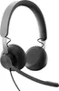 A studio shot of a pair of black and gray headphones with a microphone. Anteprima dell’immagine prodotto