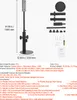 A product image showing a vacuum stand and its accessories, with dimensions and specifications listed. Voir les images du produit