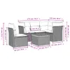 6-tlg. Garten-Sofagarnitur mit Kissen Beige Poly Rattan Produktbild-Vorschau 10