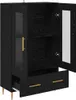 vidaXL Highboard čierny dubový vzhľad 69,5 x 31 x 115 cm Náhľad obrázku produktu 5