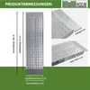 A diagram showing the dimensions of a loading ramp, with close-up views of its features. Produktbild-Vorschau