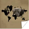 MuchoWow® Poster Weltkarte - Elefant - Braun 75x75 cm - Produktbild-Vorschau 1