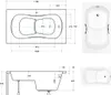 Badewanne Rechteck 120x70 mit AcrylSchürze, Ablaufgarnitur Produktbild-Vorschau 8