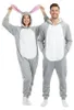 Schlafanzug Onesie Kigurumi Kostüm Verkleidung Grau Produktbild-Vorschau 7