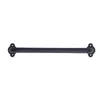 A black door handle mounted on a white background. Náhled obrázku produktu