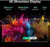 A marketing image showcasing the resolution capabilities of a display, comparing 4K and 1080p with a colorful abstract splash graphic. Podgląd zdjęcia produktu