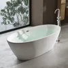 doporro Baignoire îlot Ovale pour Salle de Bain 150cm Blanc Voir les images du produit 1