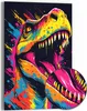 DEQOART Hybrid Leinwand Bild 60x90 cm 'Dynamischer Dino Produktbild-Vorschau 1