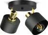 LUXOLAR LED Deckenleuchte 2 flammig Schwarz Gold E27 60 W - Produktbild-Vorschau 1