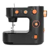 A black sewing machine with orange accents, shown from a side-front angle against a white background. Náhled obrázku produktu