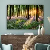 Wanddeko 120x80 cm - Wald - Blumen - Lavendel - Sonne - Produktbild-Vorschau 4