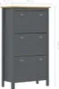 vidaXL Szafka na buty Hill Grey 72x35x124 cm lite drewno Podgląd zdjęcia produktu 11