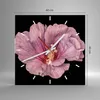 Wanduhr - Quadrat - Glasuhr - Hibiskus Blume Rosa - 40x40cm Produktbild-Vorschau 3