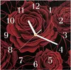 Wanduhr aus Glas mit Motiv Rosenmuster Schwarz- 30 x 30 cm Produktbild-Vorschau 1