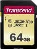 Transcend SDXC 500S         64GB Class 10 UHS-I U3 V30 Produktbild-Vorschau 1