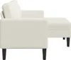 vidaXL 2-Sitzer-Sofa mit Chaiselongue L-Form Creme 125 cm Produktbild-Vorschau 4