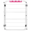 A white folding drying rack with pink accents. Podgląd zdjęcia produktu