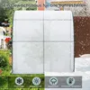 A greenhouse with plants inside, shown in both a garden setting and a snowy environment, with feature icons at the bottom. Náhľad obrázku produktu