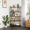 A bookshelf filled with decorative items and plants in a room setting. Produktbild-Vorschau