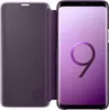 A purple flip case for a Samsung Galaxy S9 phone is shown open, with the phone screen displaying the number '9'. Anteprima dell’immagine prodotto