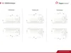 Diagrams of different staircase configurations with dimensions. Produktbild-Vorschau