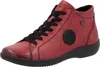 A single red high-top sneaker with black laces and sole, shown from a side-diagonal angle against a white background. Produktbild-Vorschau