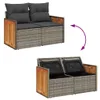 Design 6-tlg. Garten-Sofagarnitur mit Kissen Grau Poly Produktbild-Vorschau 7