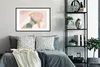 MuchoWow® Gerahmtes Poster Frau - Strandhut - Pastell 90x60 Produktbild-Vorschau 2