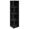 A black corner shelf unit with multiple compartments, shown against a white background. Náhled obrázku produktu