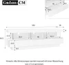 A diagram showing the dimensions of a white TV cabinet. Náhľad obrázku produktu