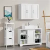 A clean and organized bathroom vanity area with a sink, cabinet, and storage tower. Podgląd zdjęcia produktu