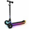 A black three-wheeled scooter with colorful LED lights. Produktbild-Vorschau