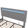 A close-up view of a bed frame's headboard and slats. Produktbild-Vorschau